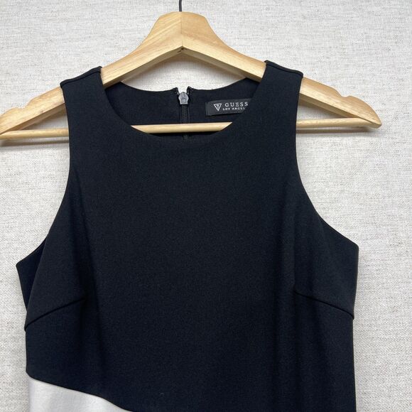 Guess Black & White Stretch Sleeveless Slit Panel Bodycon Dress Size 2 - Picture 2 of 12